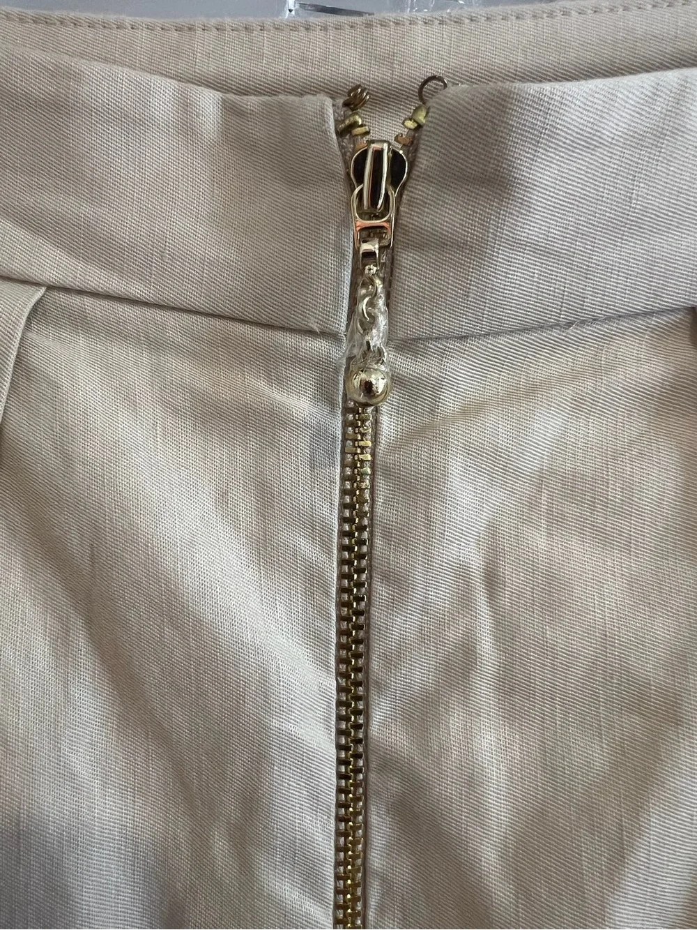 kate spade Cream A-Line Midi Skirt with Front Zip